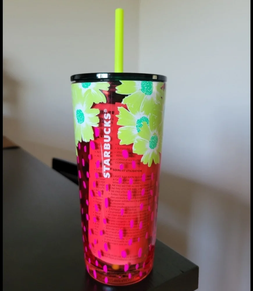 Starbucks- Strawberry Glass Tumbler - Picture 1 of 6